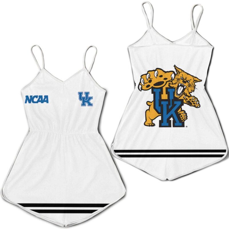 Kentucky Wildcats Ncaa Classic White With Mascot Logo Gift For Kentucky Wildcats Fans Romper Jumpsuit RJ05537