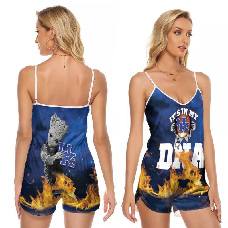 Kentucky Wildcats University Team It is In My UK DNA Groot Gift For Kentucky Wildcats Fans V-neck Romper Jumpsuit RJ01046