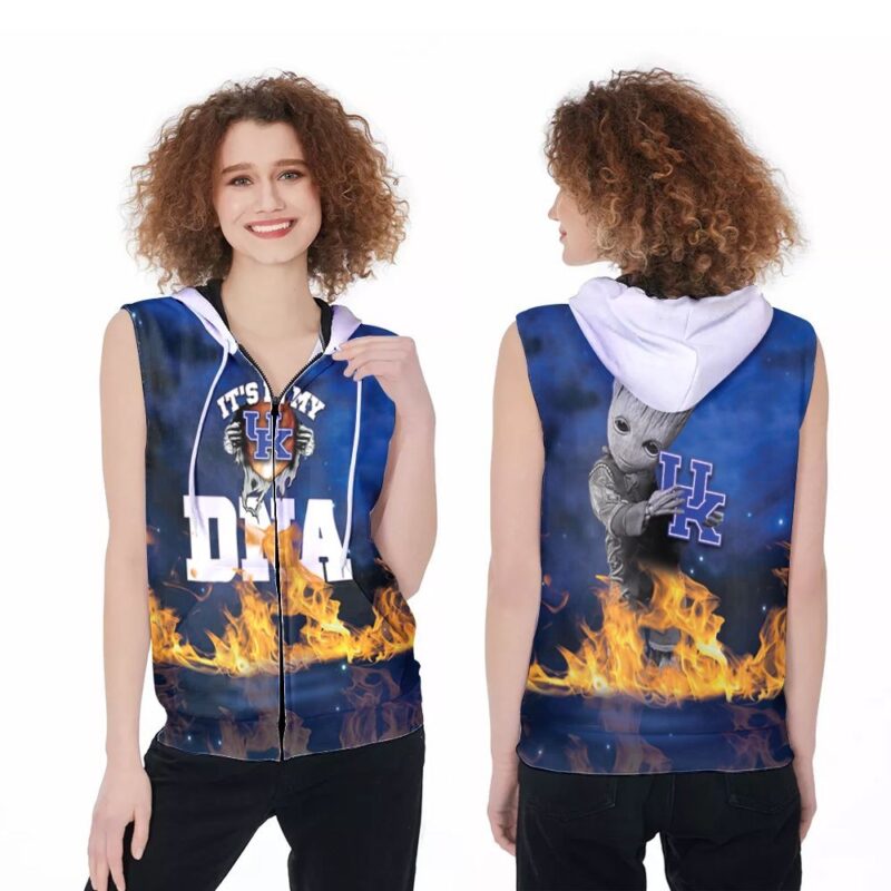 Kentucky Wildcats University Team It is In My UK DNA Groot Gift For Kentucky Wildcats Fans Zip Sleeveless Hoodie ZSH1924