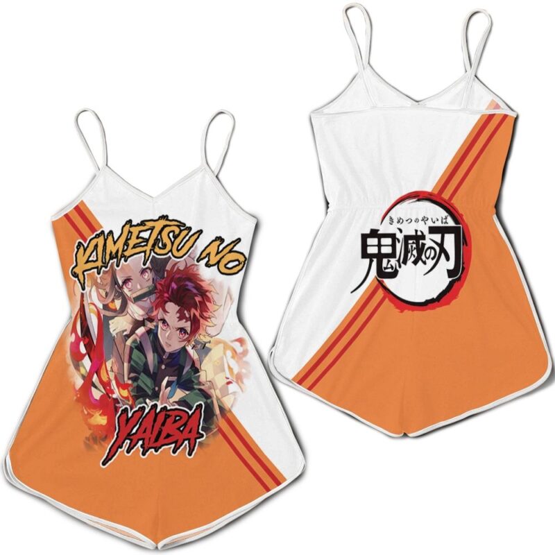 Kimetsu no yaiba kamado tanjiro kamado nezuko fire Romper RJ01694
