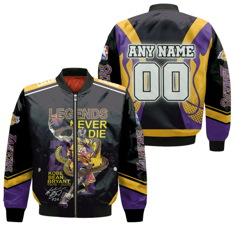 Kobe Bryant 24 Legends Never Die Los Angeles Lakers NBA Gift With Custom Name Number For Lakers Fans Bomber Jacket BJ01021