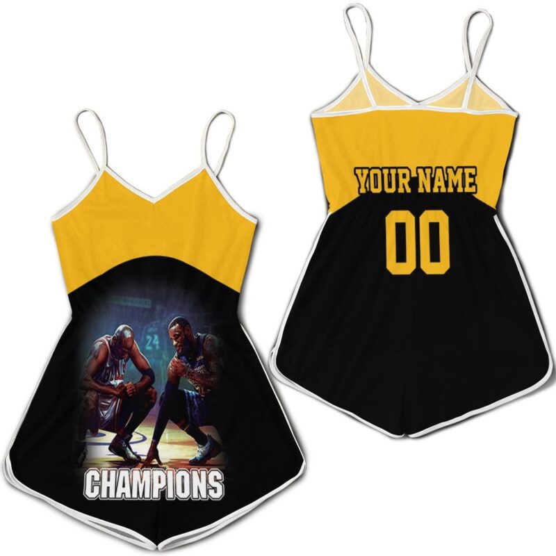 Kobe Bryant Lebron James Legend Never Dies Los Angles Lakers Champions 3D Personalized Romper RJ02655