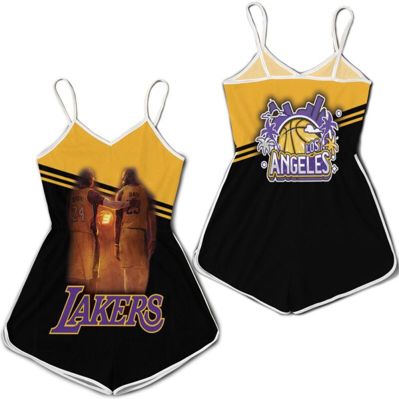 Kobe Bryant Lebron James together friends los angeles lakers legend 3d printed for fan Romper RJ03723
