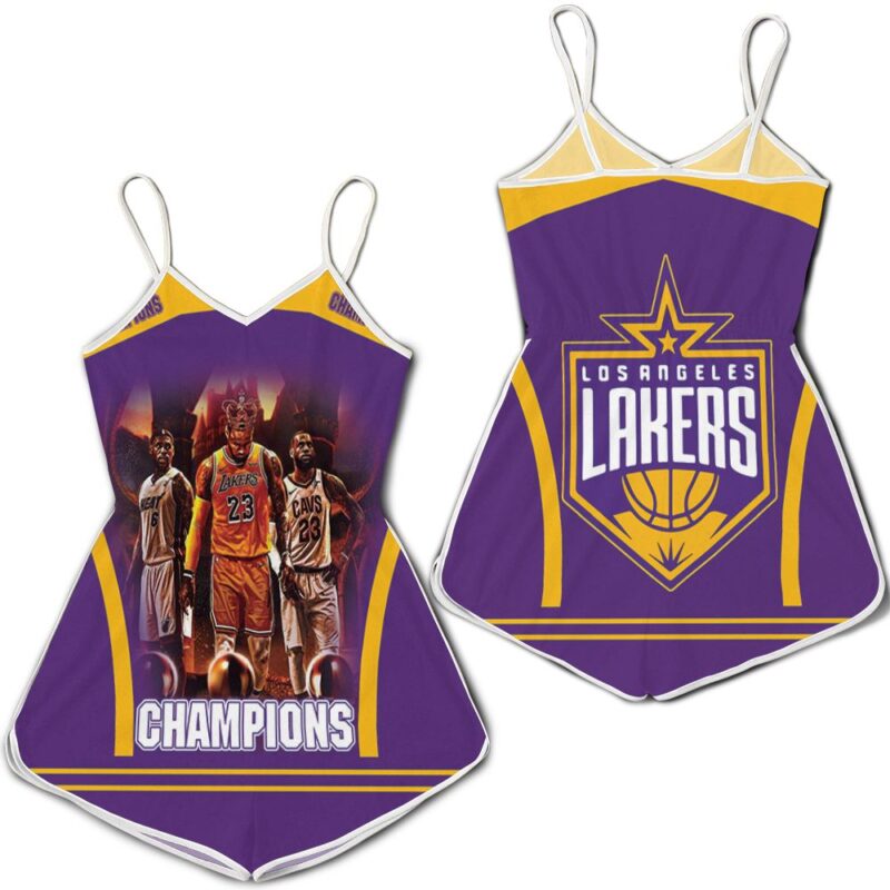 Kobe Bryant Michael J Lebron James champions los angeles lakers 3d printed Romper RJ03951