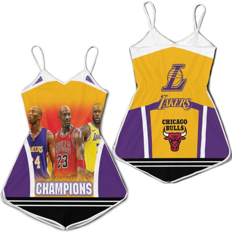 Kobe Bryant Michael J Lebron James chicago bulls los angeles lakers logo 3d printed hoodie Romper RJ04160