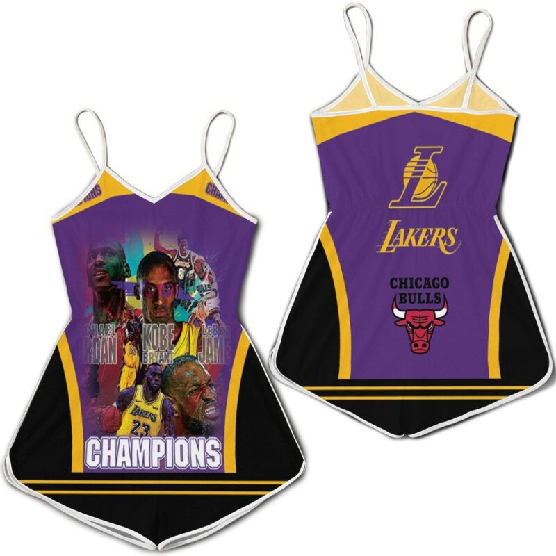 Kobe Bryant Michael J Lebron James los angeles lakers chicago bulls champions 3d printed Romper RJ04099