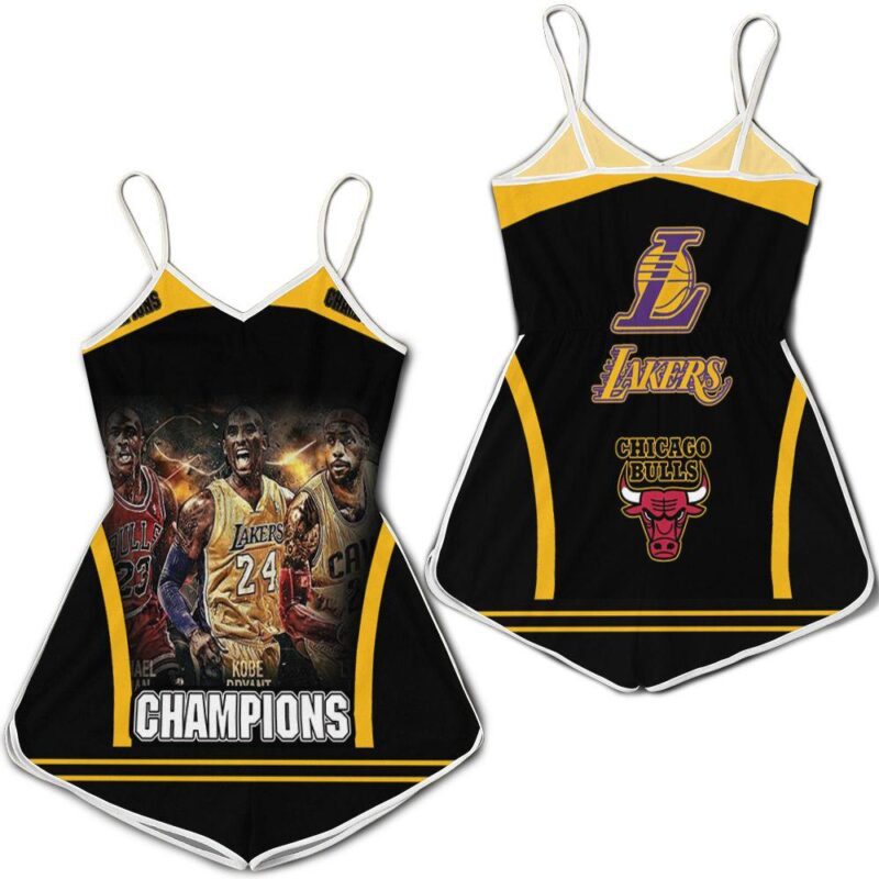 Kobe Bryant Michael Jordan Lebron James champions los angeles lakers chicago bulls 3d printed Romper RJ03988