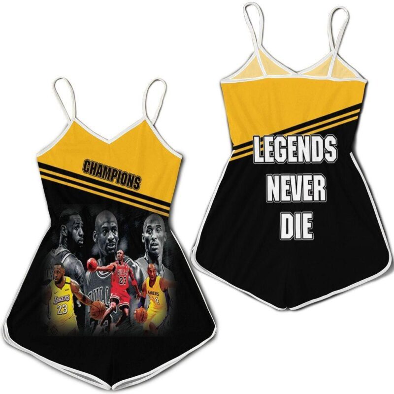 Kobe Bryant Michael Jordan Lebron James legends never die 3d printed Romper RJ03971