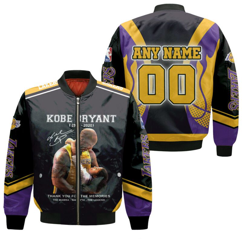 Kobe Bryant The Mamba The Myth The Legend Los Angeles Lakers NBA Gift With Custom Name Number For Lakers Fans Bomber Jacket BJ00899