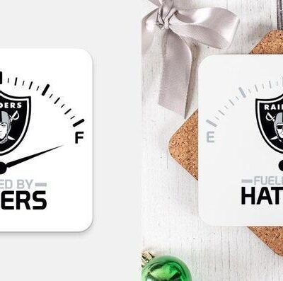 Las Vegas Raiders "Fueled By Haters" NFL Cork Back Coaster (Set of 4)