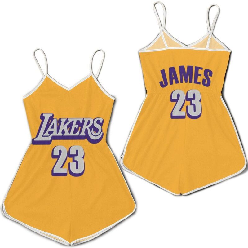 Lebron James Los Angeles Lakers 2020 Finished Swingman Yellow City Edition Jersey Romper RJ01690
