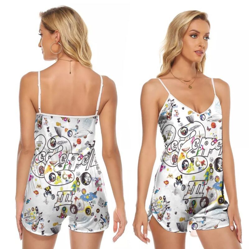 Led Zeppelin Iii Album rock band music Gift For Led Zeppelin Fans V-neck Romper Jumpsuit RJ01606