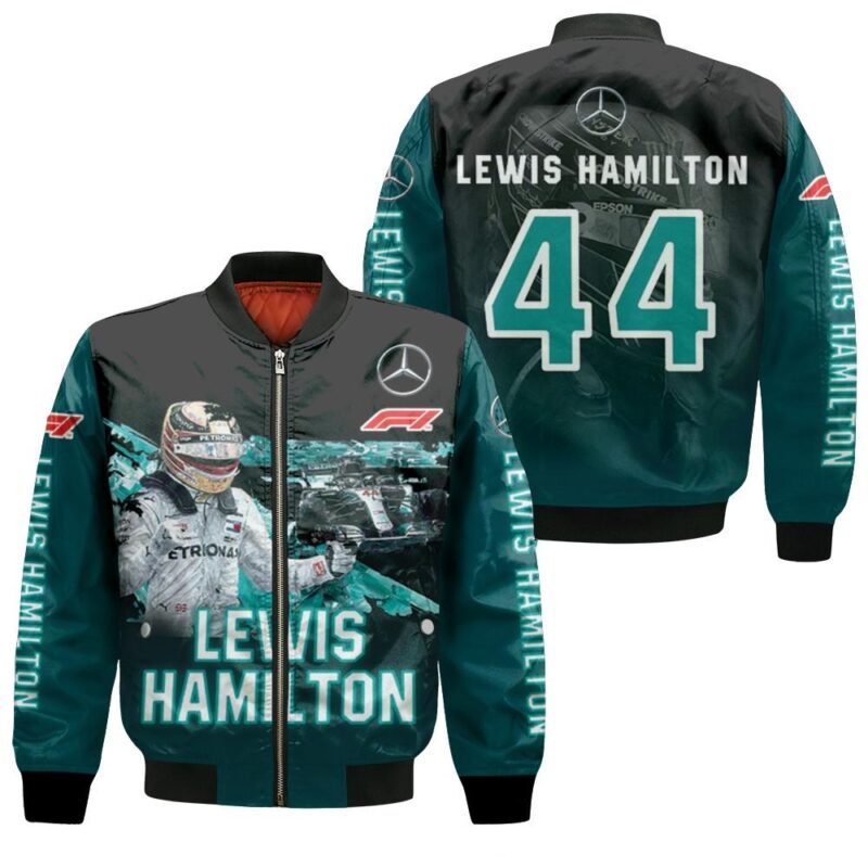 Lewis Hamilton 44 Formula One Winner Legend Motorsport Racing Driver Gift For Lewis Hamilton Fans Bomber Jacket BJ00826