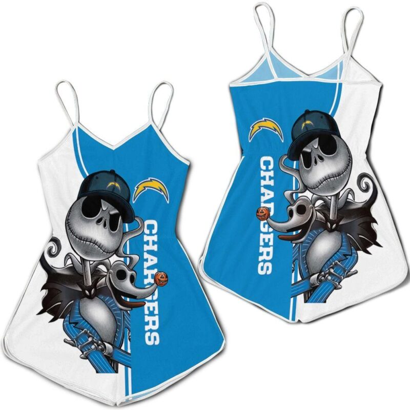 Los Angeles Chargers Jack Skellington And Zero Romper RJ03159