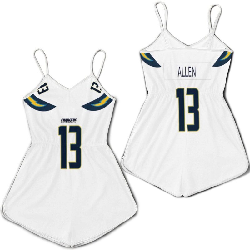 Los Angeles Chargers Keenan Allen Game White Jersey Inspired Style Romper RJ04632