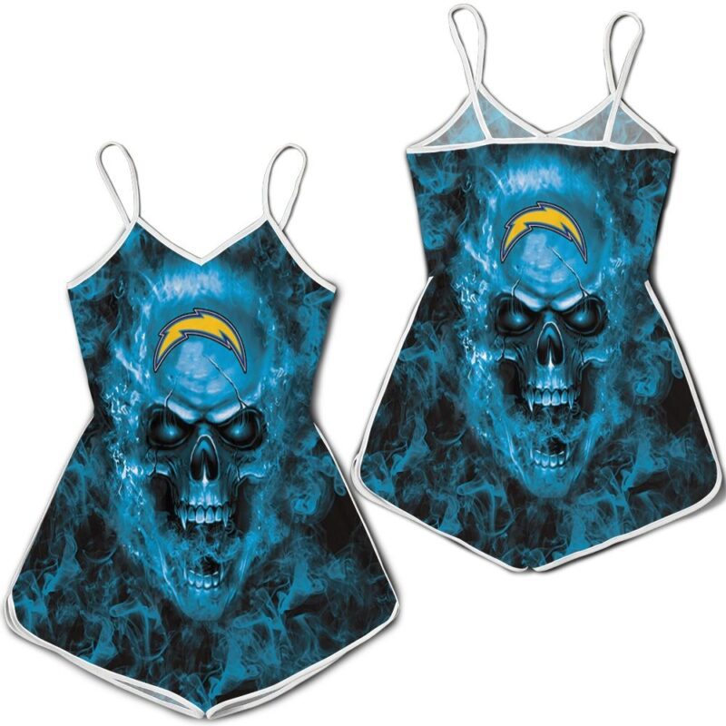 Los Angeles Chargers NFL Fans Skull Romper RJ03658