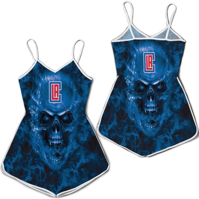 Los Angeles Clippers Nba Fans Skull Romper RJ03278