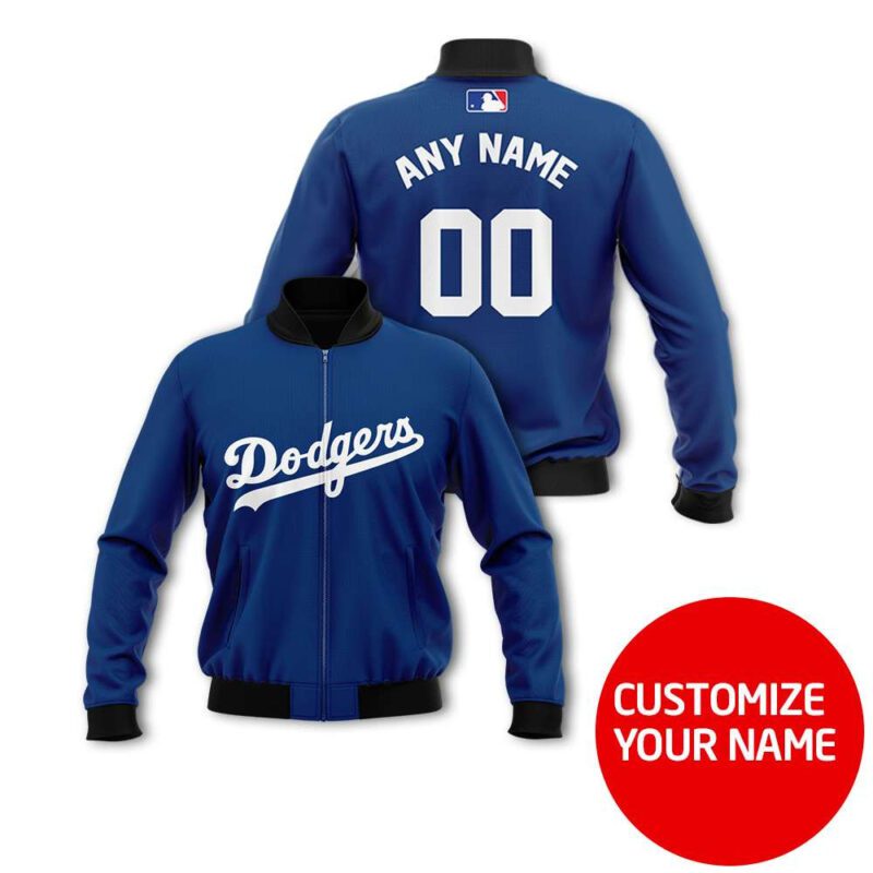 Los Angeles Dodgers Baseball Team Blue Custom Number Name Gift For Baseball And Dodgers Fans Bomber Jacket BJ03889