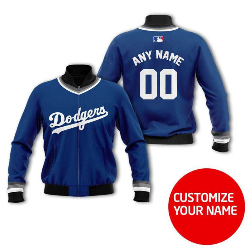 Los Angeles Dodgers Baseball Team Blue Custom Number Name Gift For Dodgers Fans Bomber Jacket BJ00066