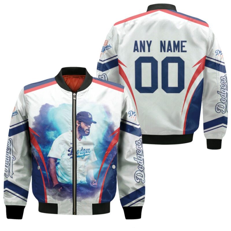 Los Angeles Dodgers Clayton Kershaw 00 White Jersey Style Gift With Custom Number Name For Dodgers Fans Bomber Jacket BJ00326