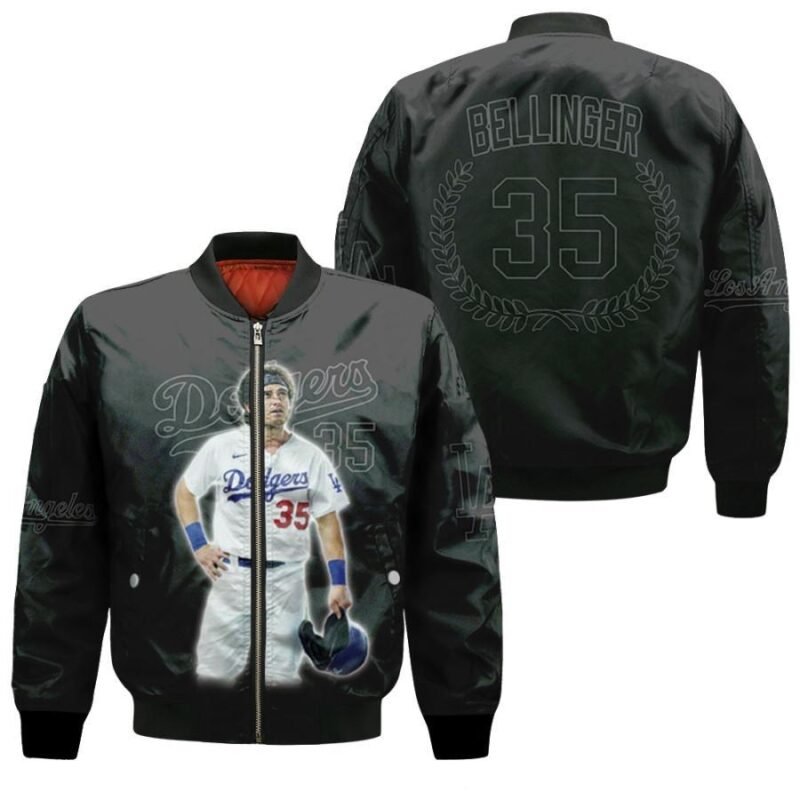 Los Angeles Dodgers Cody Bellinger 35 MLB 2020 MLB Basketball Team Black Gift For Dodgers Fans Bomber Jacket BJ00481