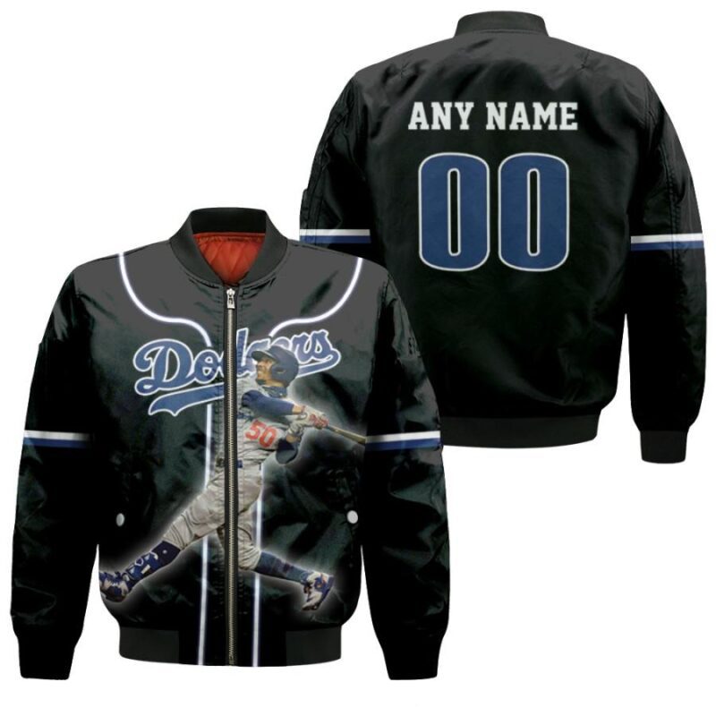 Los Angeles Dodgers Mookie Betts 50 Black jersey Style Gift With Custom Number Name For Dodgers Fans Bomber Jacket BJ00116