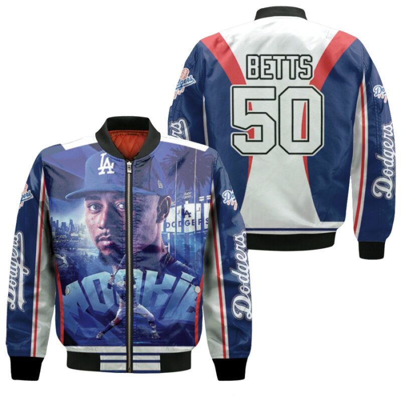 Los Angeles Dodgers Mookie Betts 50 White Jersey Style Gift For Dodgers Fans Betts Fans Bomber Jacket BJ00253