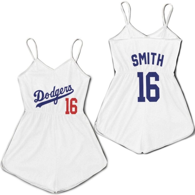 Los Angeles Dodgers Smith 16 2020 Championship Golden Edition White Jersey Inspired Style Romper RJ01660