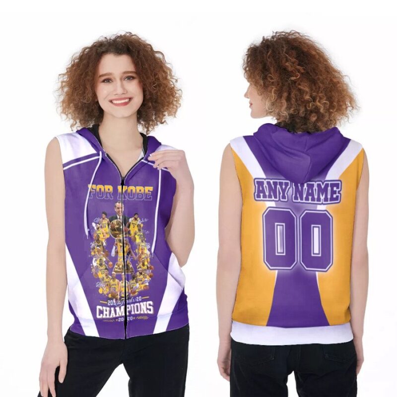 Los Angeles Lakers For Kobe 2020 Champions Legend Team Basketball NBA 3D Gift With Custom Name Number For Lakers Fans Zip Sleeveless Hoodie ZSH1965