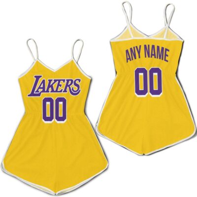 Los Angeles Lakers Gold Icon Edition 2019 Personalized Jersey Inspired Romper RJ04866