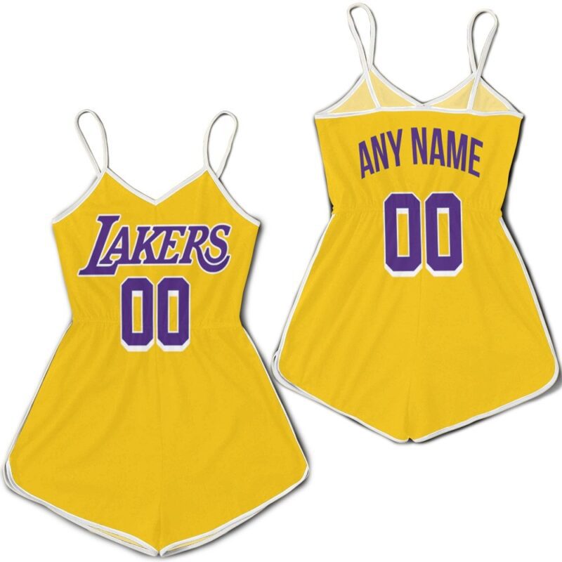 Los Angeles Lakers Gold Icon Edition 2019 Personalized Jersey Inspired Romper RJ04866