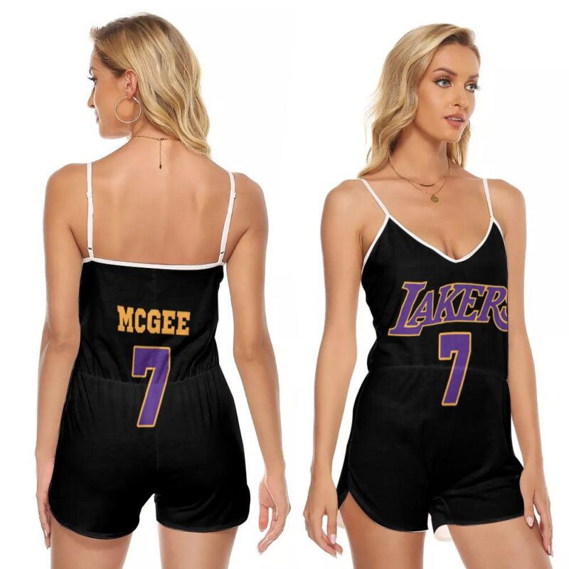 Los Angeles Lakers Javale Mcgee 7 Great Player NBA Basketball Team Gift For Lakers Fans Mcgee Lovers V-neck Romper Jumpsuit RJ00767