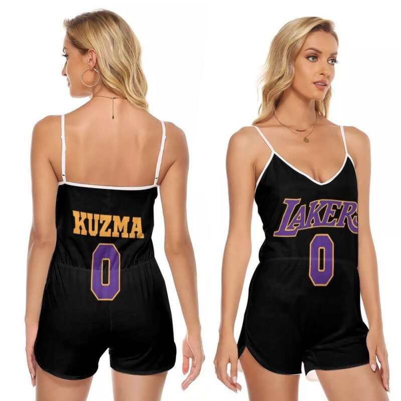 Los Angeles Lakers Kyle Kuzma 0 Great Player NBA Basketbal Team Gift For Lakers Fans Kyle Kuzma Lovers V-neck Romper Jumpsuit RJ00722