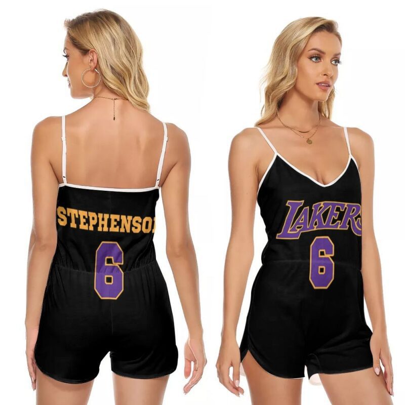 Los Angeles Lakers Lance Stephenson 6 Great Player NBA Basketball Team Gift For Lakers Fans Stephenson Lovers V-neck Romper Jumpsuit RJ00675