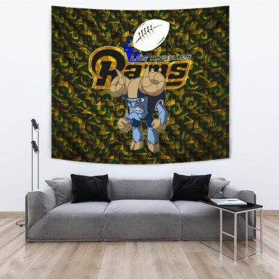 Los Angeles Rams American Football Angry Rusher LA Rampage Patterns Tapestry Wall Hanging 3