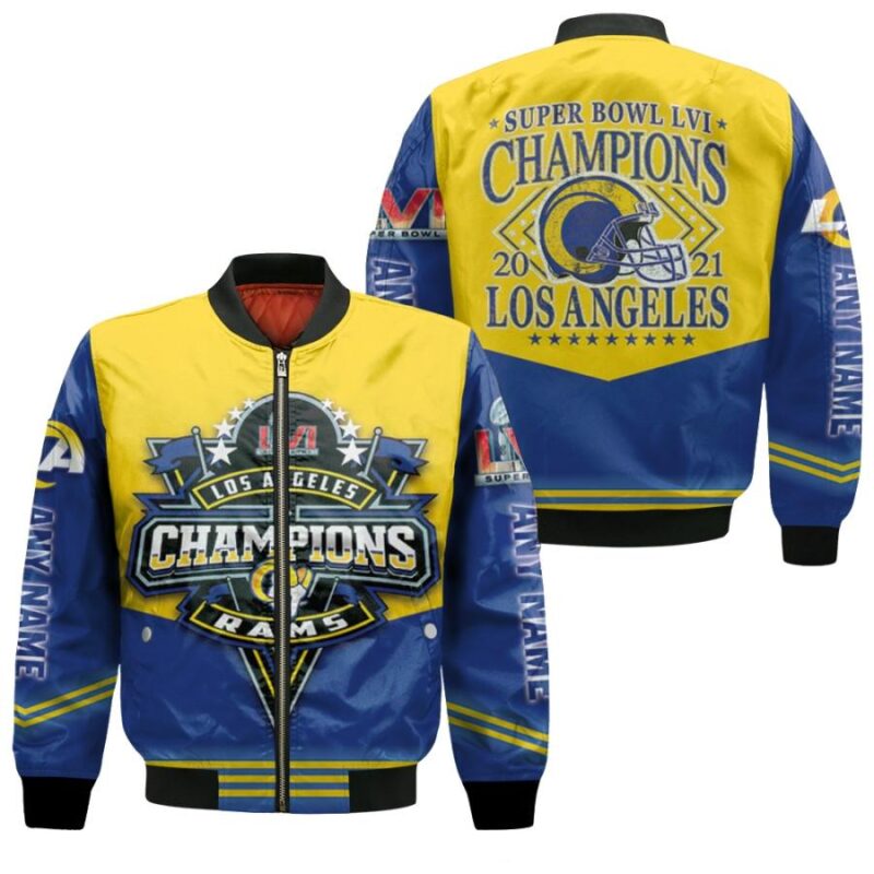 Los Angeles Rams Super Bowl Champions 2021 Helmet Logo Gift For Rams Fans Bomber Jacket BJ03941