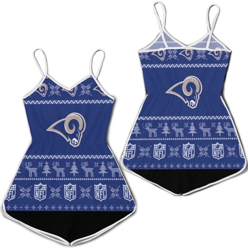 Los Angeles Rams Ugly Sweatshirt Christmas 3D Romper RJ03433