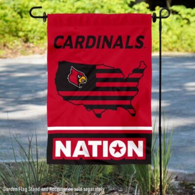 Louisville Cardinals Garden Flag with USA Country Stars and Stripes GF00663