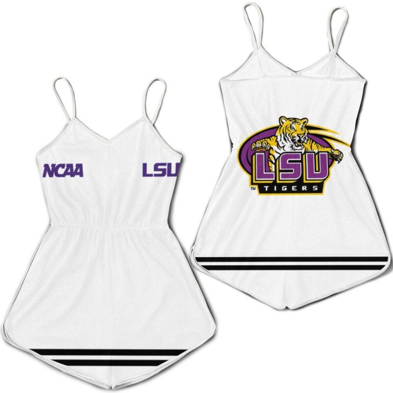 Lsu Tigers Ncaa Classic White With Mascot Logo Gift For Lsu Tigers Fans Romper Jumpsuit RJ05535