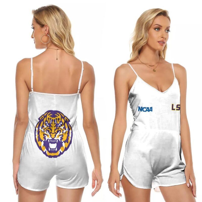 Lsu Tigers Ncaa Geaux Tiger Logo 3D Designed For Lsu Tigers Fans Lsu Tigers Lovers V-neck Romper Jumpsuit RJ01190