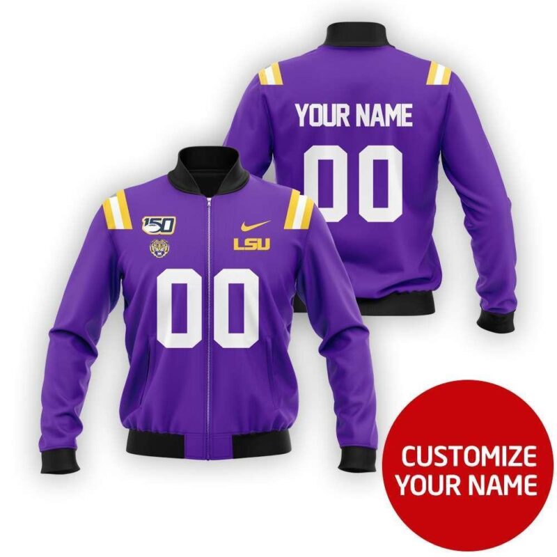 Lsu Tigers Ncaa Sport Team Purple Personalized Number Name Jersey Style Gift For Tigers Fans Bomber Jacket BJ03991