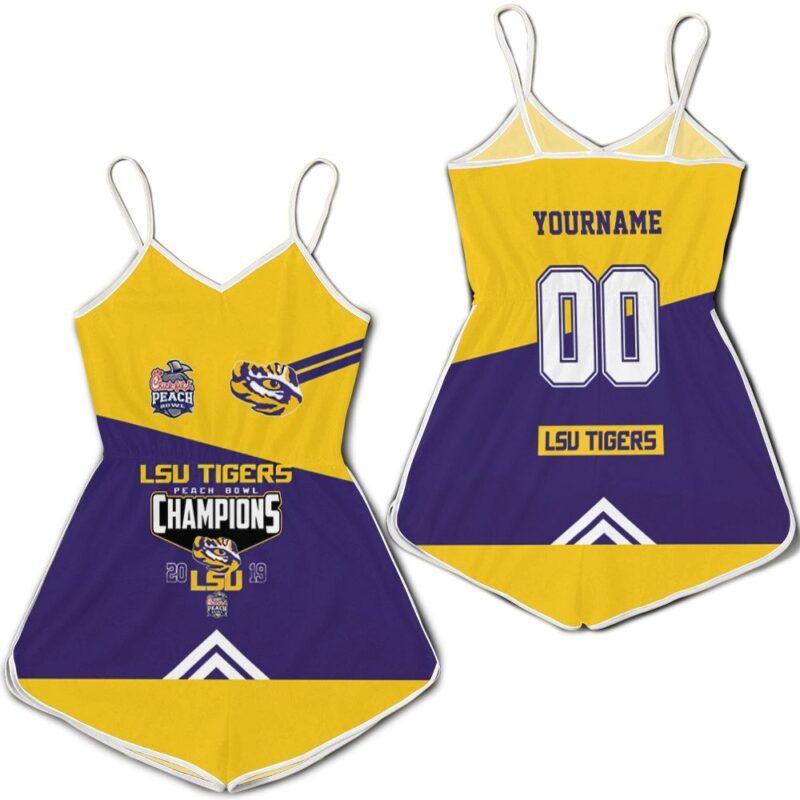 Lsu Tigers Peach Bowl Champions 2019 Ncaa For Lsu Fan 3d Romper RJ02315