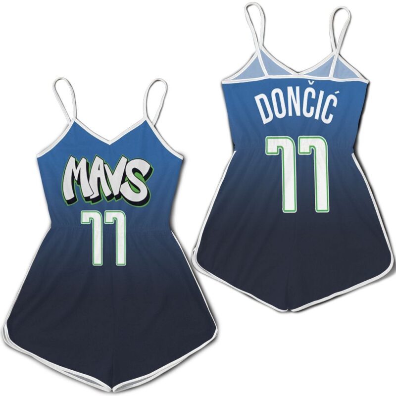 Luka Doncic Dallas Mavericks 2020 Blue City Edition Jersey Inspired Romper RJ04860