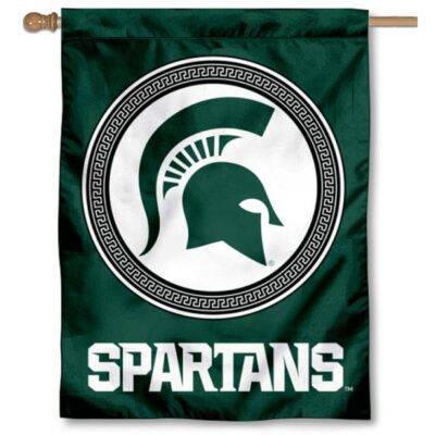 MSU Spartans Shield House Flag H0207