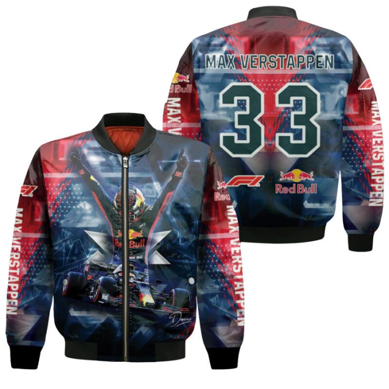 Max Verstappen 33 Red Bull Motorsport Racing Driver Formula One 2021 Champion Gift For Verstappen Fans Bomber Jacket BJ00817