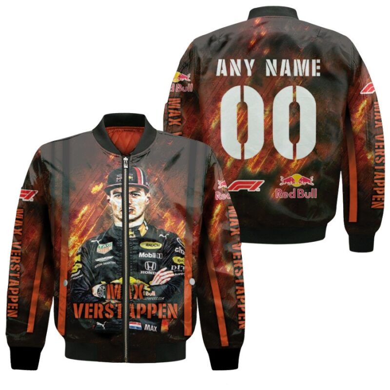 Max Verstappen Dutch Motorsports racing driver Formula One 2021 Champion 3D Designed Gift With Custom Name Number For Verstappen Fans Bomber Jacket BJ00803