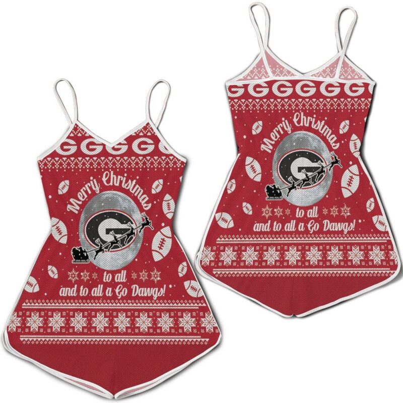 Merry Christmas Georgia Bulldogs To All And To All A Go Dawgs Ugly Chri Romper RJ03902