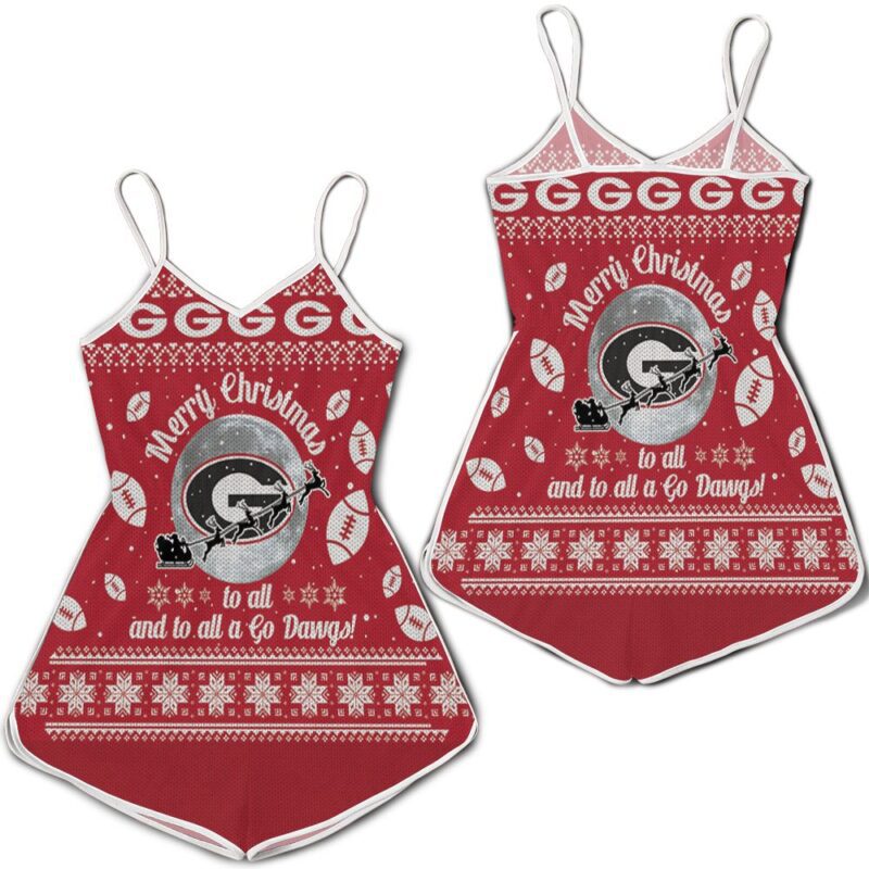 Merry christmas georgia bulldogs to all and to all a go dawgs ugly christmas 3d jersey Romper RJ04586