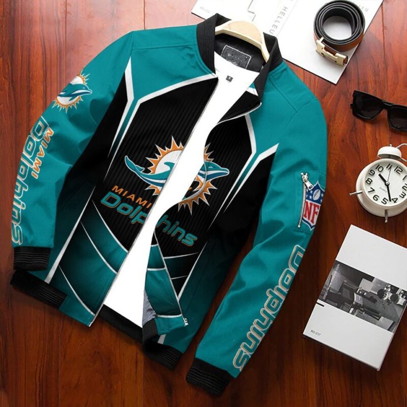 Miami Dolphins Bomber Jacket 589 Hkt0906 Sport Hot Trending Hot Choice Design Beautiful BJ01498