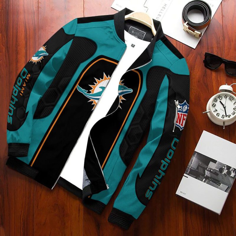 Miami Dolphins Bomber Jacket 695 Hkt0906 Sport Hot Trending Hot Choice Design Beautiful BJ01681